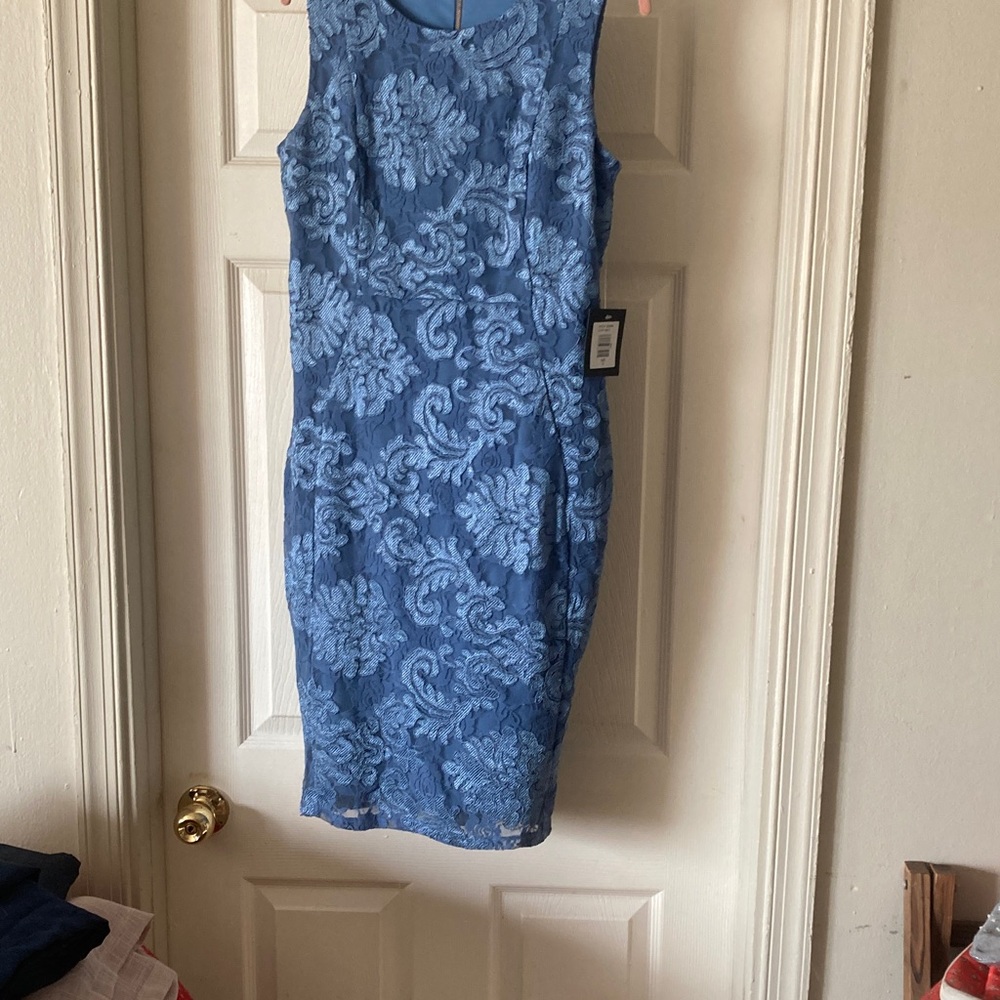 MARINA Blue Lace Dress